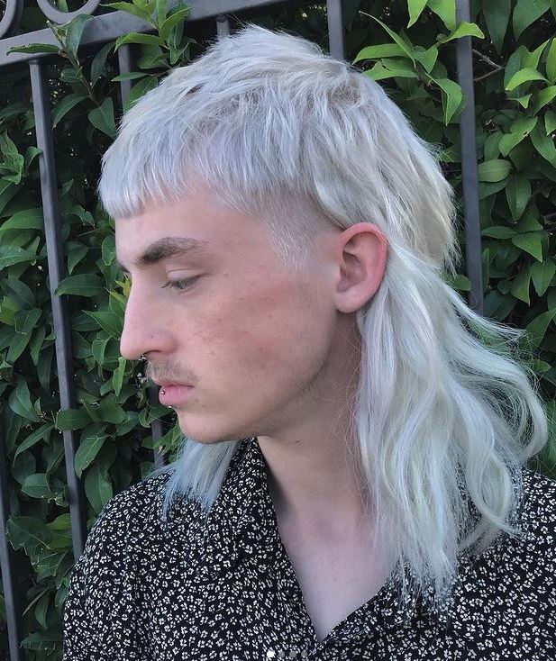 Mullet with Platinum Blond Hair